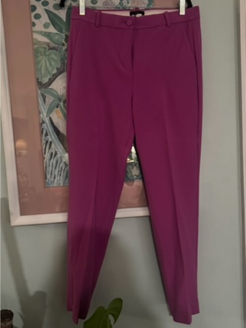 J. Crew Slim Tailored Ankle Pants in Bright Magenta